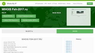 
                            10. Whois History - Fsh-2017.ru - WhatsMyIP