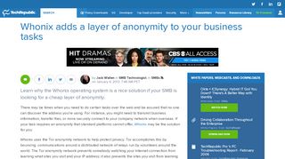 
                            1. Whonix adds a layer of anonymity to your business tasks - TechRepublic