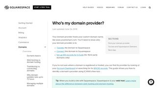 
                            8. Who's my domain provider? – Squarespace Help