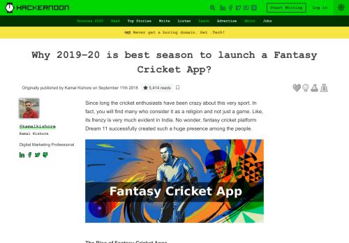
                            9. Why 2019–20 is best season to launch a Fantasy Cricket App?