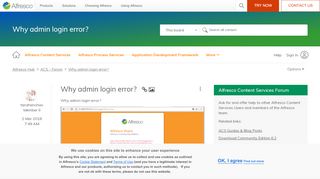 
                            10. Why admin login error? | Alfresco Community