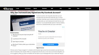 
                            3. Why Am I Automatically Signed Into My Facebook Account? | Chron.com