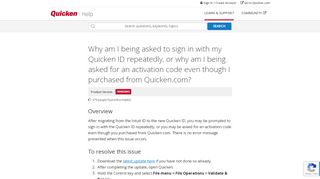 
                            7. Why am I being asked to sign in with my Quicken ID repeatedly, or why ...