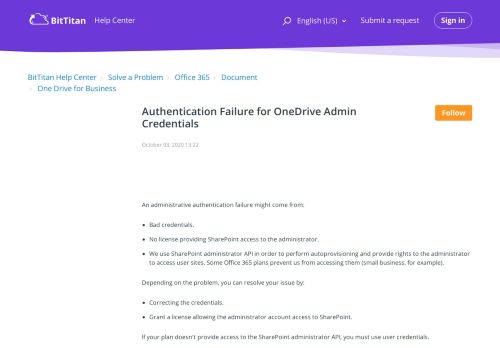 
                            8. Why am I getting authentication failure for my OneDrive for Business ...