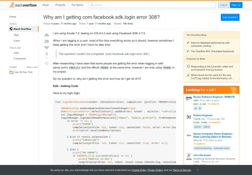 
                            8. Why am I getting com.facebook.sdk.login error 308? - Stack Overflow