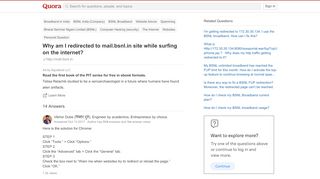 
                            10. Why am I redirected to mail.bsnl.in site while surfing on the ...