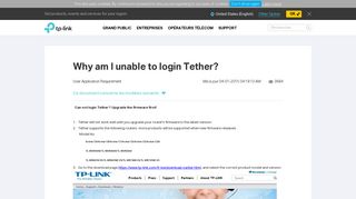 
                            3. Why am I unable to login Tether? | TP-Link Belgique