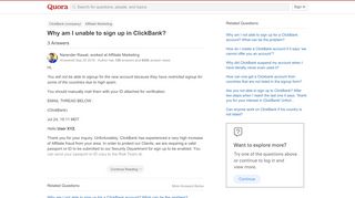 
                            10. Why am I unable to sign up in ClickBank? - Quora