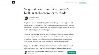 
                            3. Why and how to override Laravel's built-in auth controller methods