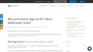 
                            4. Why and How to Sign-Up for Yahoo Webmaster Tools? | AUTHORITAS
