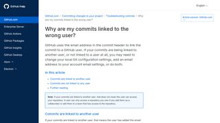 
                            2. Why are my commits linked to the wrong user? - GitHub Help