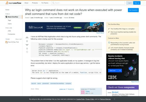 
                            11. Why az login command does not work on Azure when executed with ...