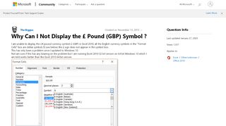
                            9. Why Can I Not Display the £ Pound (GBP) Symbol ? - Microsoft Community
