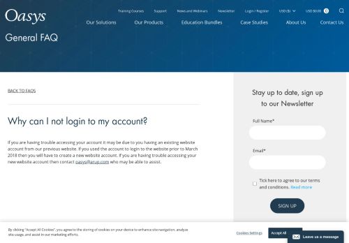 
                            5. Why can I not login to my account? - Oasys