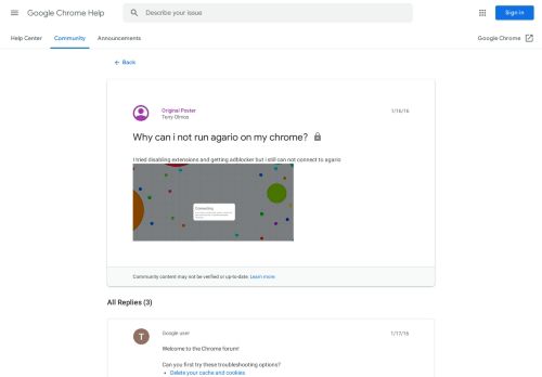 
                            5. Why can i not run agario on my chrome? - Google Product Forums