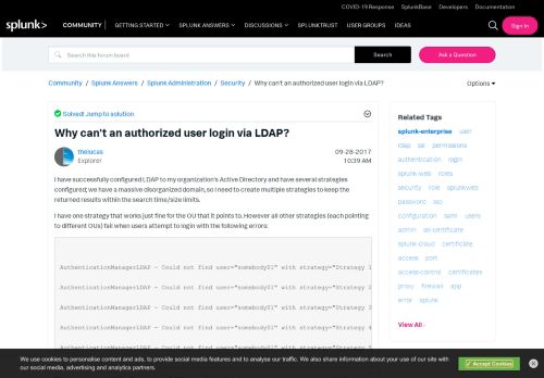 
                            8. Why can't an authorized user login via LDAP? - Question | Splunk ...