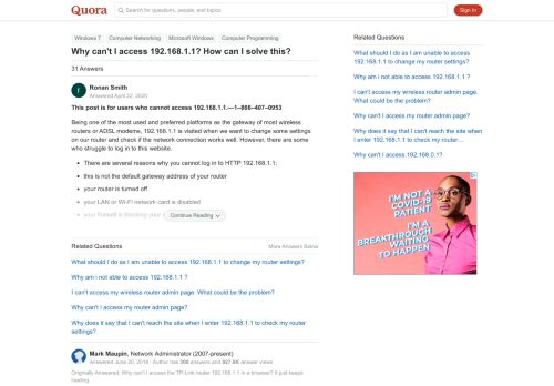 
                            12. Why can't I access 192.168.1.1? How can I solve this? - Quora