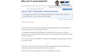 
                            12. Why can't I access Hotmail? - Ask Leo!