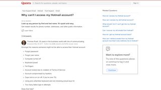 
                            3. Why can't I access my Hotmail account? - Quora