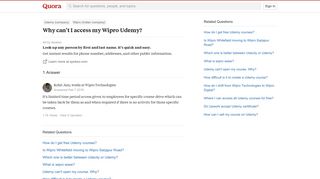 
                            3. Why can't I access my Wipro Udemy? - Quora