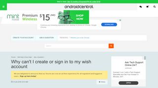 
                            3. Why can't I create or sign in to my wish account - Android Forums ...