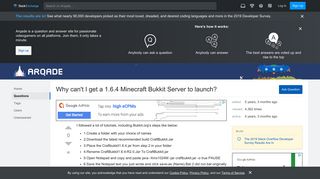 
                            11. Why can't I get a 1.6.4 Minecraft Bukkit Server to launch? - Arqade