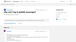 
                            3. why cant i log in paltalk messenger? - Microsoft Community