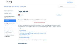 
                            1. Why can't I log in? – Patreon Help Center