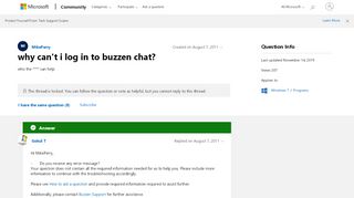 
                            7. why can't i log in to buzzen chat? - Microsoft Community