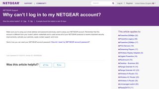 
                            2. Why can't I log in to my NETGEAR account? | Answer | NETGEAR ...