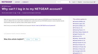 
                            9. Why can't I log in to my NETGEAR account? | Answer | ...