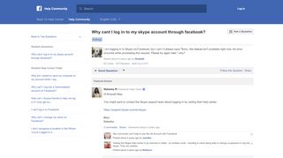 
                            4. Why cant I log in to my skype account through facebook? | ...