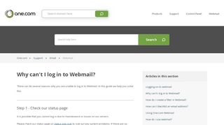 
                            11. Why can't I log in to Webmail? – Support | One.com