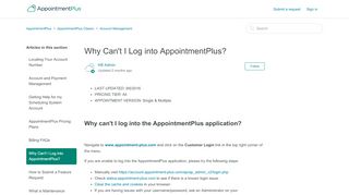 
                            7. Why Can't I Log into AppointmentPlus? – AppointmentPlus