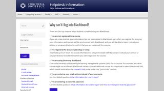 
                            11. Why can't I log into Blackboard? – Helpdesk Information