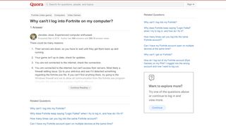 
                            4. Why can't I log into Fortnite on my computer? - Quora