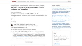 
                            11. Why can't I log into my Instagram with the correct username and ...