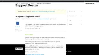 
                            10. Why can't I log into Reddit? | Firefox Support Forum | Mozilla Support