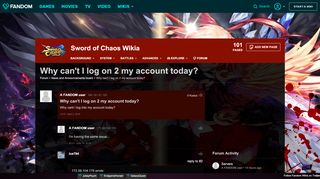 
                            4. Why can't I log on 2 my account today? | Sword of Chaos Wikia ...