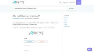 
                            2. Why can't I login to my account? - LogotypeMaker