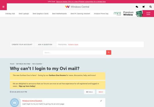
                            7. Why can't I login to my Ovi mail? - Windows Central Forums