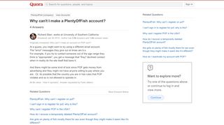 
                            7. Why can't I make a PlentyOfFish account? - Quora