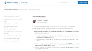 
                            7. Why can't I sign in? – Cloud Academy Help Center