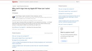 
                            7. Why can't I sign into my Apple ID? How can I solve this? - Quora