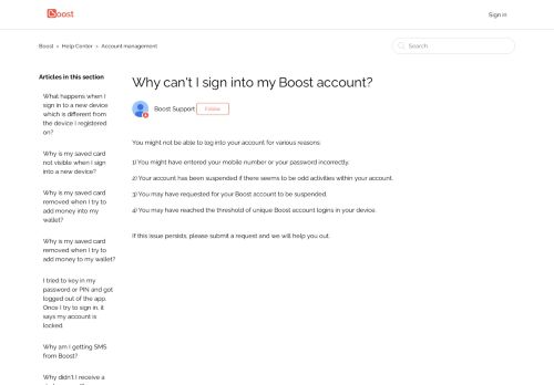 
                            10. Why can't I sign into my Boost account? – Boost