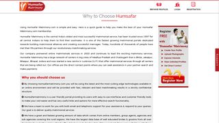 
                            10. Why choose us - Free Online Indian matrimonial website | Humsafar ...