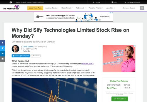 
                            8. Why Did Sify Technologies Limited Stock Rise on Monday? -- The ...