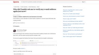 
                            9. Why did Tumblr ask me to verify my e-mail address again just now ...