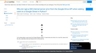 
                            4. Why do I get a 500 internal server error from the Google Drive API ...