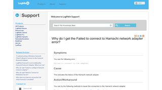 
                            10. Why do I get the Failed to connect to Hamachi network adapter error?